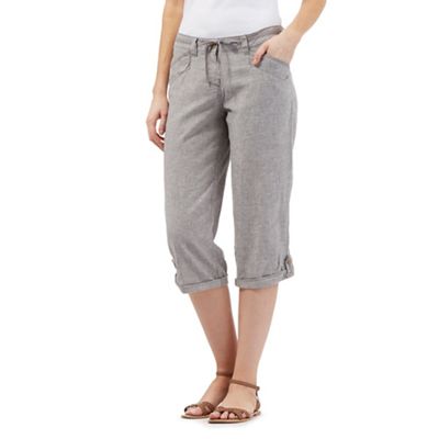 Mantaray Grey crosshatch cropped trousers